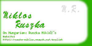 miklos ruszka business card